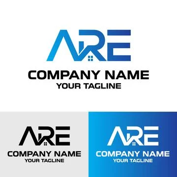 Abstract initial ARE letter real estate geometric typography modern vector logo Stock Illustration
