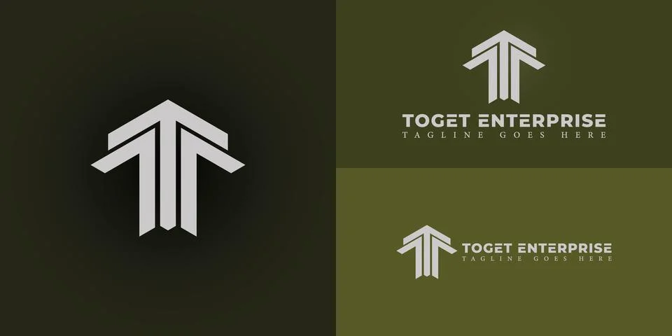 Abstract initial arrow letter TE or ET logo in silver-white color Stock Illustration