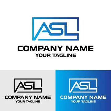 Abstract initial ASL letter geometric typography modern vector logo design Stock Illustration