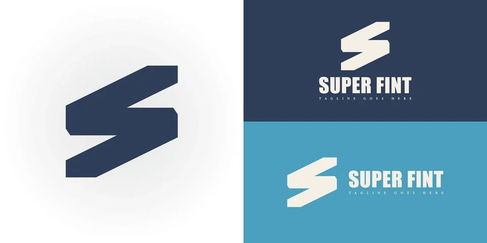 Abstract initial bold letter S or SS logo in deep blue color Stock Illustration