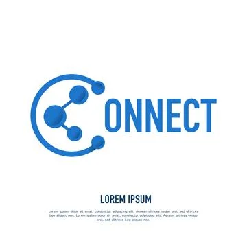 Abstract Initial C Letter Logo. logo connect with Blue Gradient. Stock Illustration