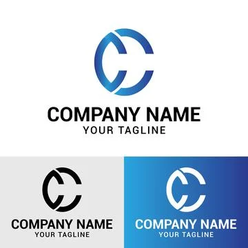 Abstract Initial CC letter Geometric Circle Shaped Logo Design Template Stock Illustration