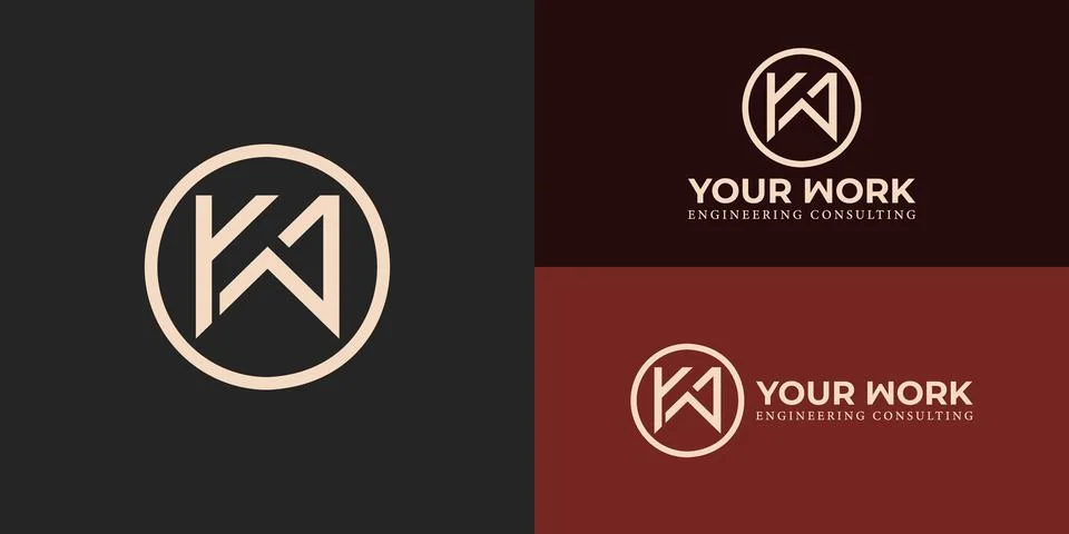Abstract initial circle letter YW or WY logo in gold color Stock Illustration