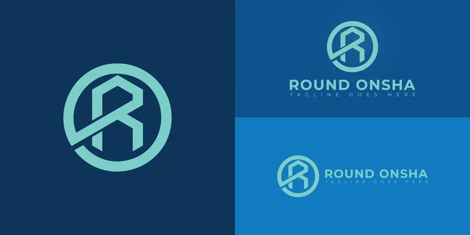 Abstract initial circle letters RO or OR logo in green color Stock Illustration