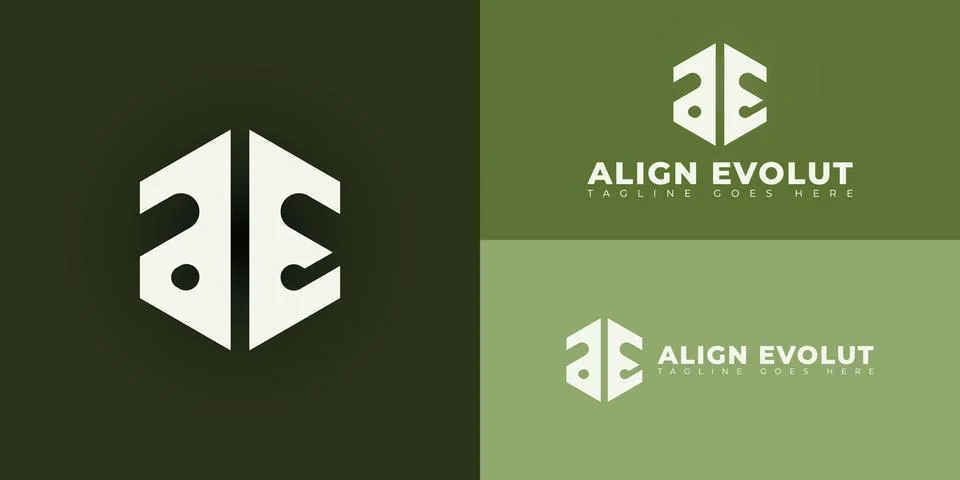 Abstract initial hexagon letter AE or EA logo in white color Stock Illustration