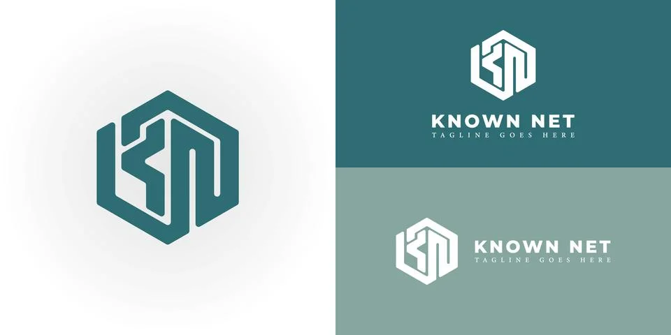 Abstract initial hexagon letter B or BB logo in green color Stock Illustration