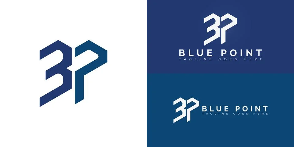 Abstract initial hexagon letter BP or PB logo in blue color Stock Illustration