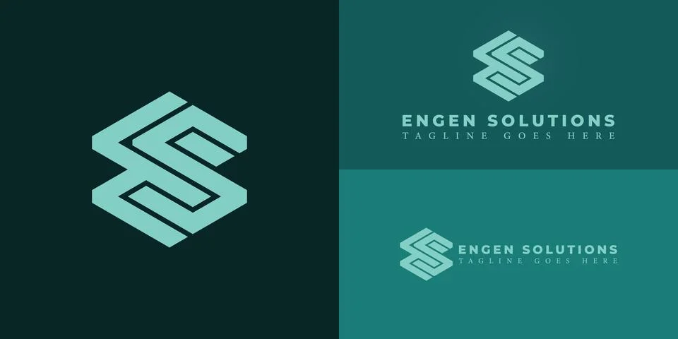 Abstract initial hexagon letter ES or SE logo in soft green color Stock Illustration