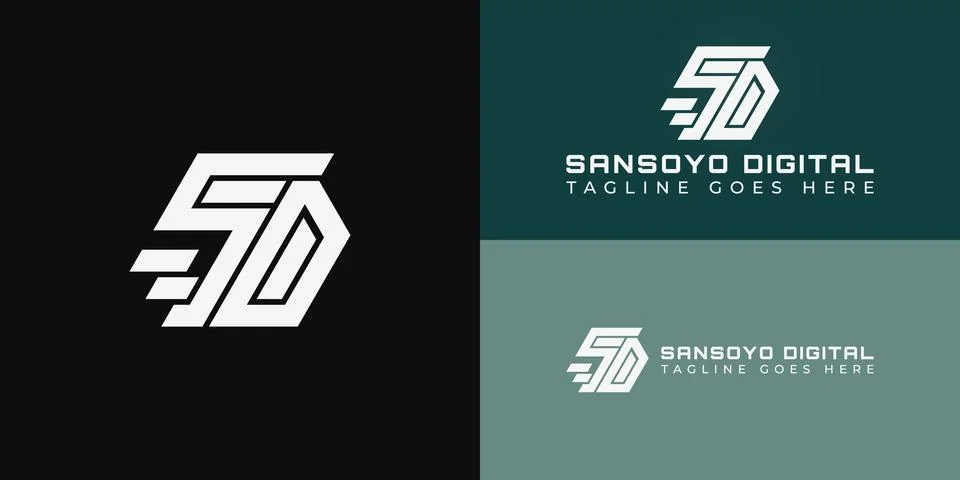 Abstract initial hexagon letter SD or DS logo in solid white color Stock Illustration