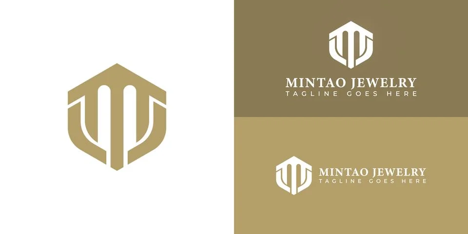 Abstract initial hexagon letter SV or VS logo in luxury gold color Stock Illustration