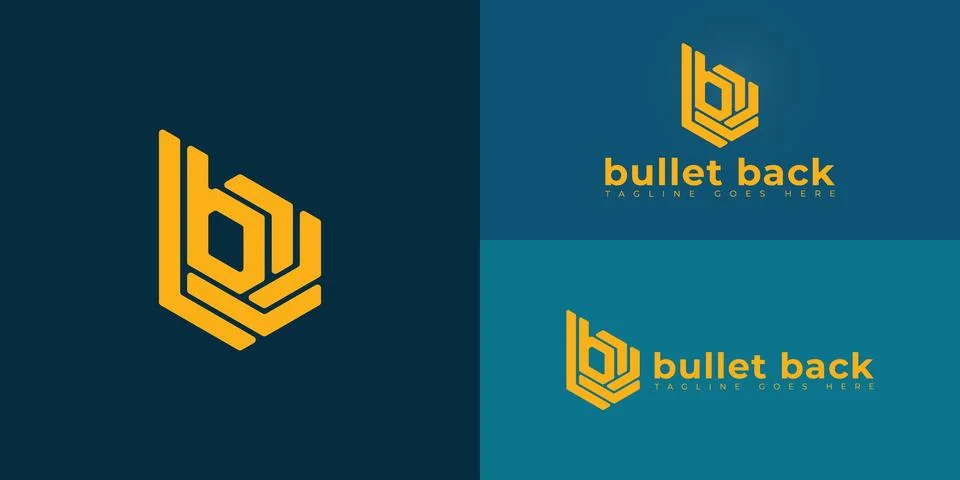 Abstract initial hexagon letters B or BB logo in yellow color Stock Illustration
