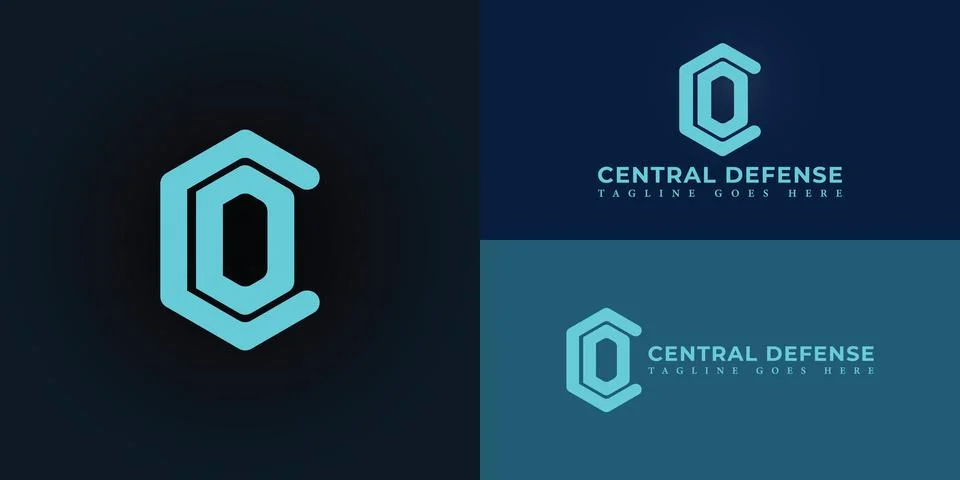 Abstract initial hexagon letters CD or DC logo in blue color Stock Illustration