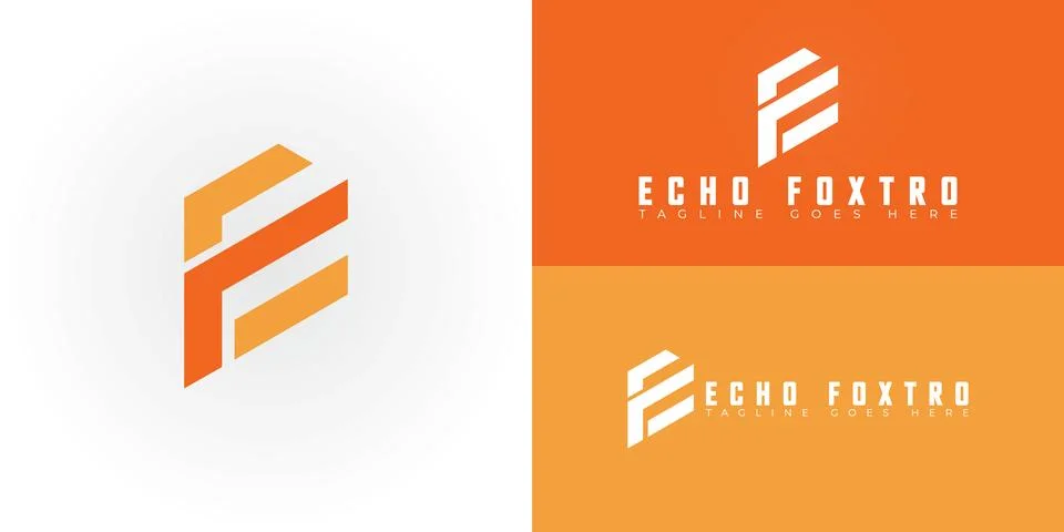Abstract initial hexagon letters EF or FE logo in orange color Stock Illustration