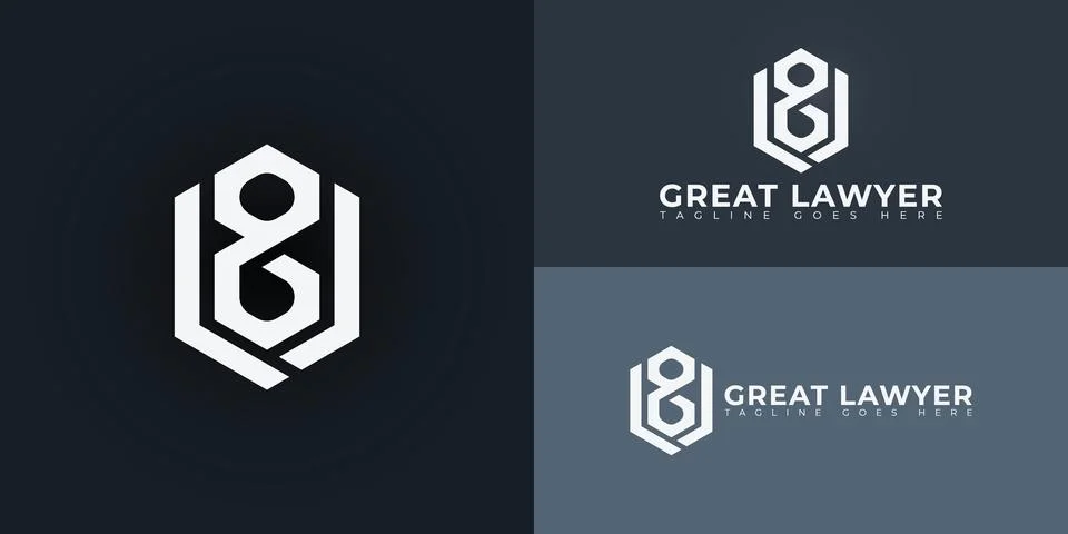 Abstract initial hexagon letters GL or LG logo in white color Stock Illustration