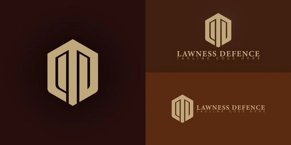 Abstract initial hexagon letters LD or DL logo in luxury gold color イラスト素材