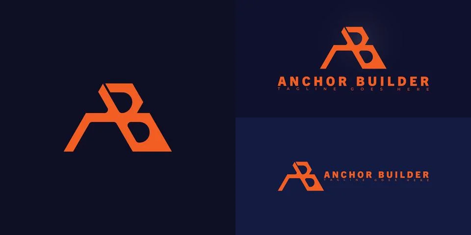 Abstract initial letter AB or BA in orange color Stock-Illustration