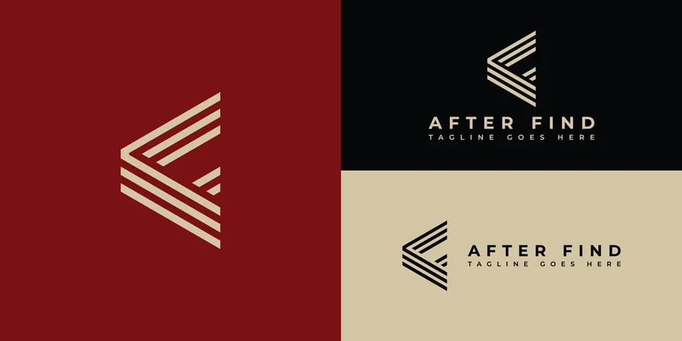 Abstract initial letter AF or FA logo in gold color Stock Illustration