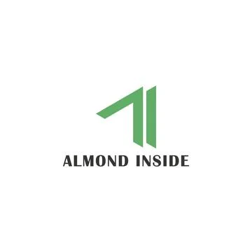 Abstract initial letter AI or IA logo in green color isolated in white Stock Illustration