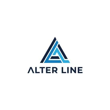 Abstract initial letter AL or LA logo in blue color isolated in white background Stock Illustration