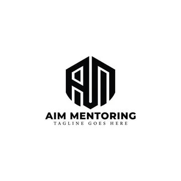 Abstract initial letter AM or MA logo in black color isolated in white Stock-Illustration