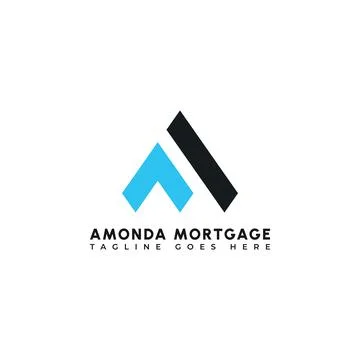 Abstract initial letter AM or MA logo in blue color isolated in white background Stock Illustration