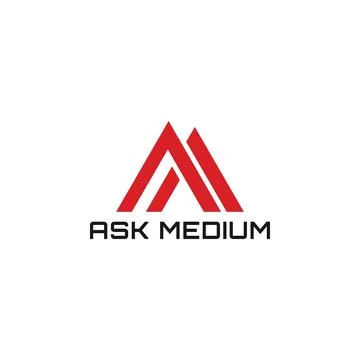 Abstract initial letter AM or MA logo in red color isolated in white background Stock Illustration