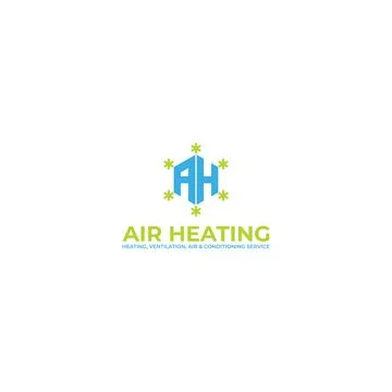 Abstract initial letter A and H logo in blue and green color isolated in white Stock Illustration