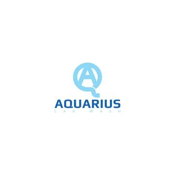 Abstract initial letter A and Q logo in blue color isolated in white background Stock Illustration
