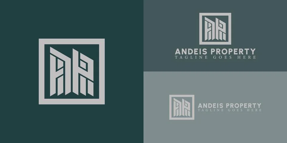 Abstract initial letter AP or PA logo in silver color isolated in multiple green Stock Illustration