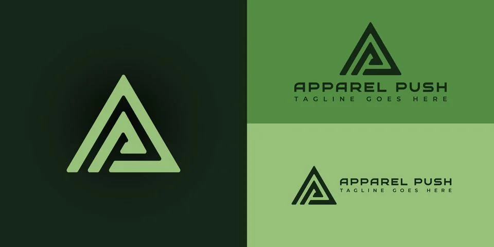 Abstract initial letter AP or PA logo in soft green color Stock Illustration