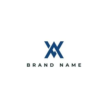 Abstract initial letter AX or XA Logo designs Vector illustration in blue color Stock Illustration