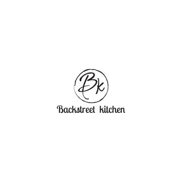 Abstract initial letter B and K logo in black rustic style isolated in white Stock Illustration