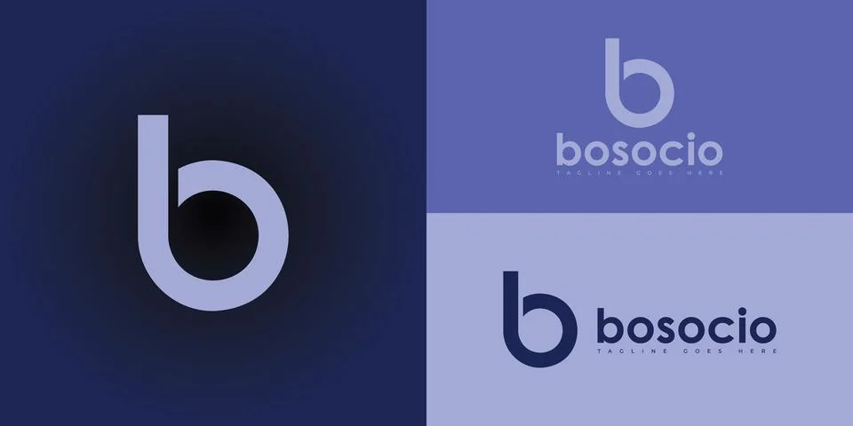 Abstract initial letter B and O logo in violet color Stock Illustration