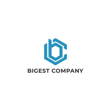 Abstract initial letter BC or CB logo in blue color isolated in white background Illustrazione stock
