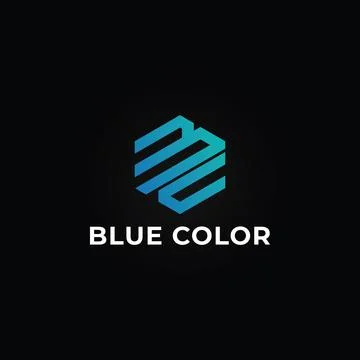 Abstract initial letter BC or CB logo, Blue Cube Logo Design Template in green Stock Illustration
