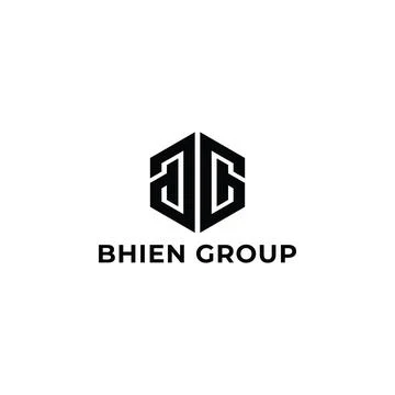Abstract initial letter BG or GB logo in black color isolated in white. Stock-Illustration