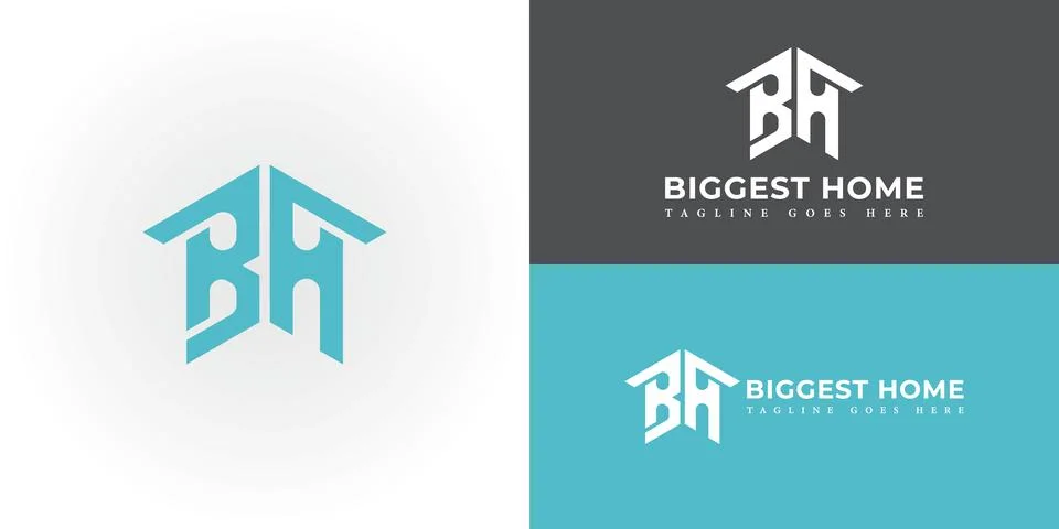 Abstract initial Letter BH or HB Line Abstract Creative Modern Business Logo Stock Illustration
