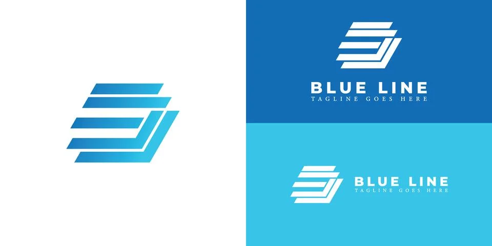 Abstract initial letter BL or LB logo in blue color Stock Illustration