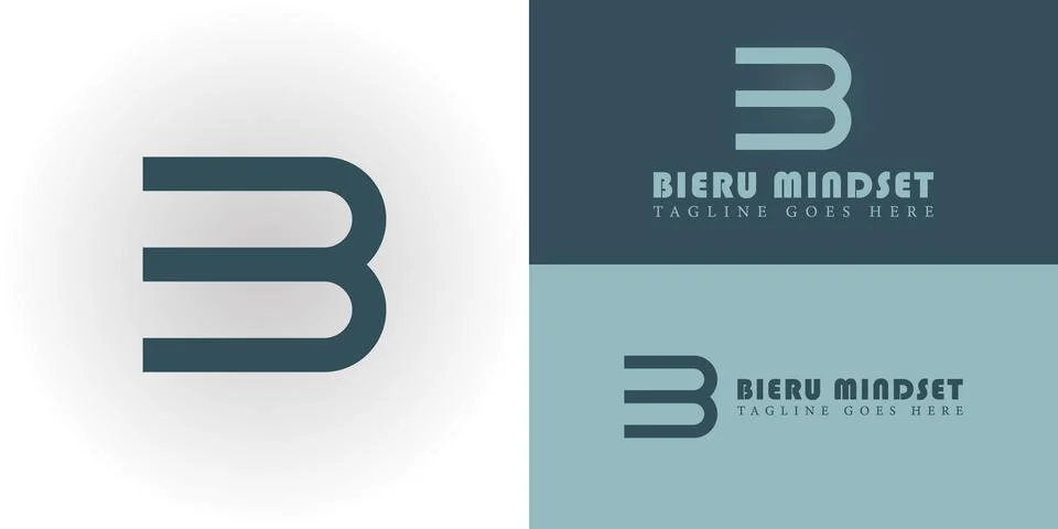 Abstract initial letter BM or MB logo in green color isolated in white Stock Illustration