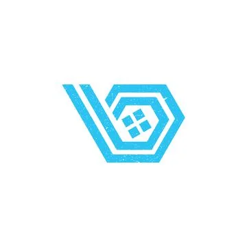 Abstract initial letter BO logo in blue color isolated in white background Stock Illustration