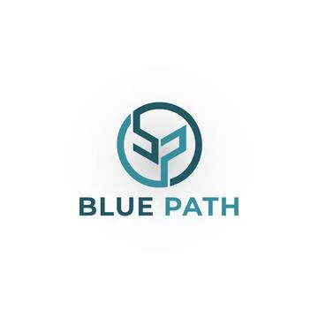 Abstract initial letter BP or PB logo in blue color isolated in white background Stock Illustration