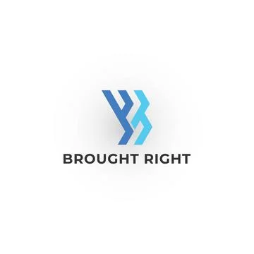 Abstract initial letter BR or RB logo in blue color isolated in white background Stock Illustration