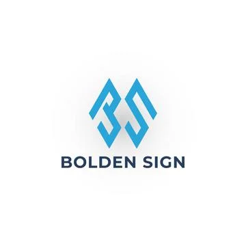 Abstract initial letter BS or SB in blue color isolated in white background Illustrazione stock