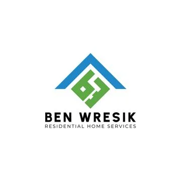 Abstract initial letter BW or WB logo in green-blue color isolated in white Stock Illustration