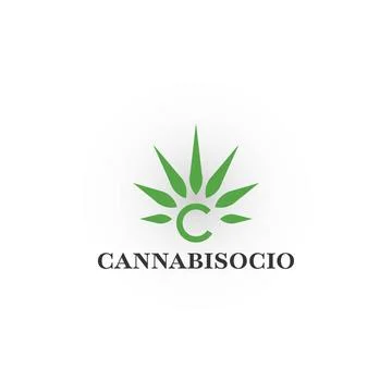 Abstract the initial letter C cannabis Logo in green color Stock Illustration