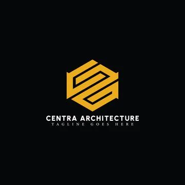 Abstract initial letter CA or AC logo in yellow color isolated in black Stock Illustration