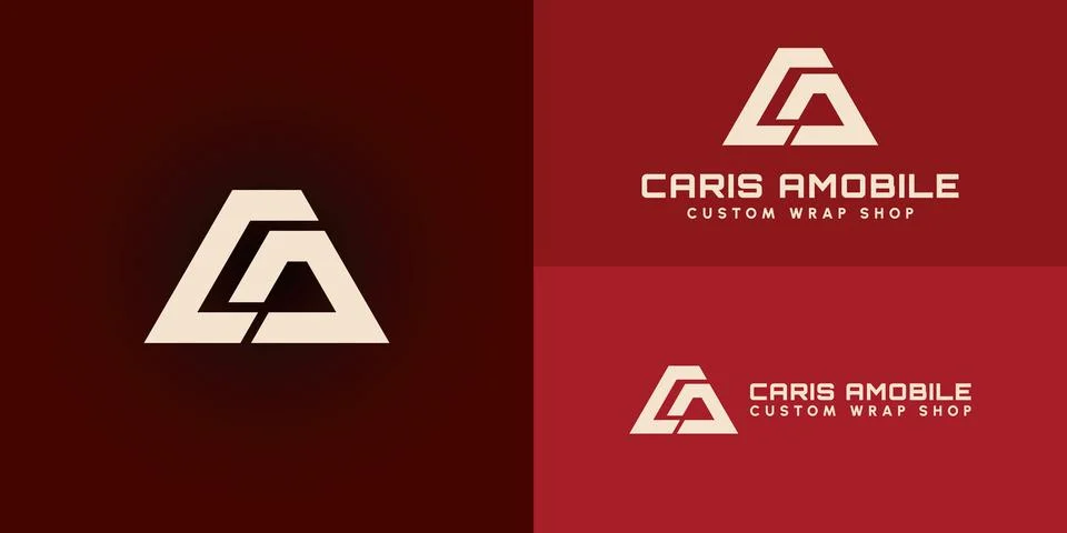 Abstract initial letter CA or AC logo in gold color Stock Illustration