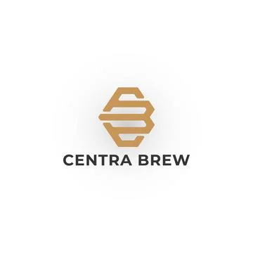 Abstract initial letter CB or BC logo in gold color isolated in white background Stock Illustration