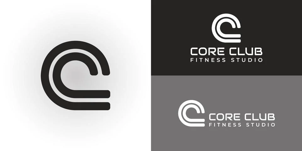 Abstract initial letter CC logo in black and grey color isolated in white Stock Illustration