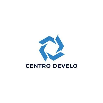 Abstract initial letter CD or DC logo in blue color isolated in white background Stock Illustration